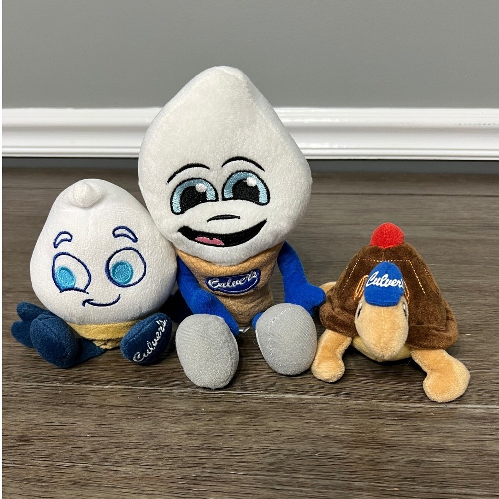 Culvers Plush Toys‎ Scoopie Sundae Rooty the Turtle Kids Set of 3